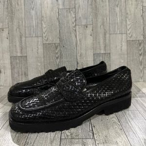 Mezlan women’s black braided loafers shoes size 8.5